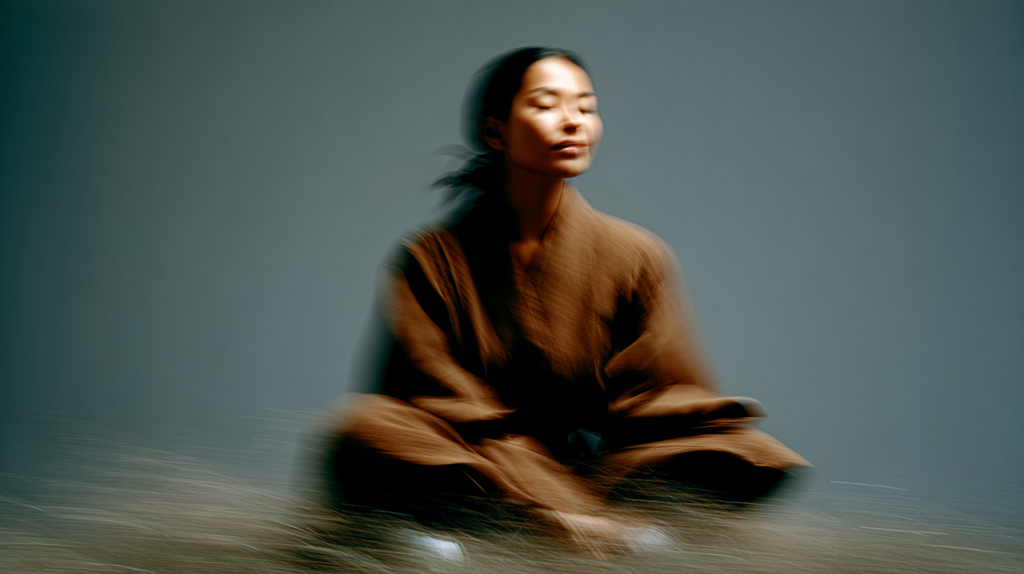Woman practicing yoga with last-chance wellness products and limited edition yoga accessories