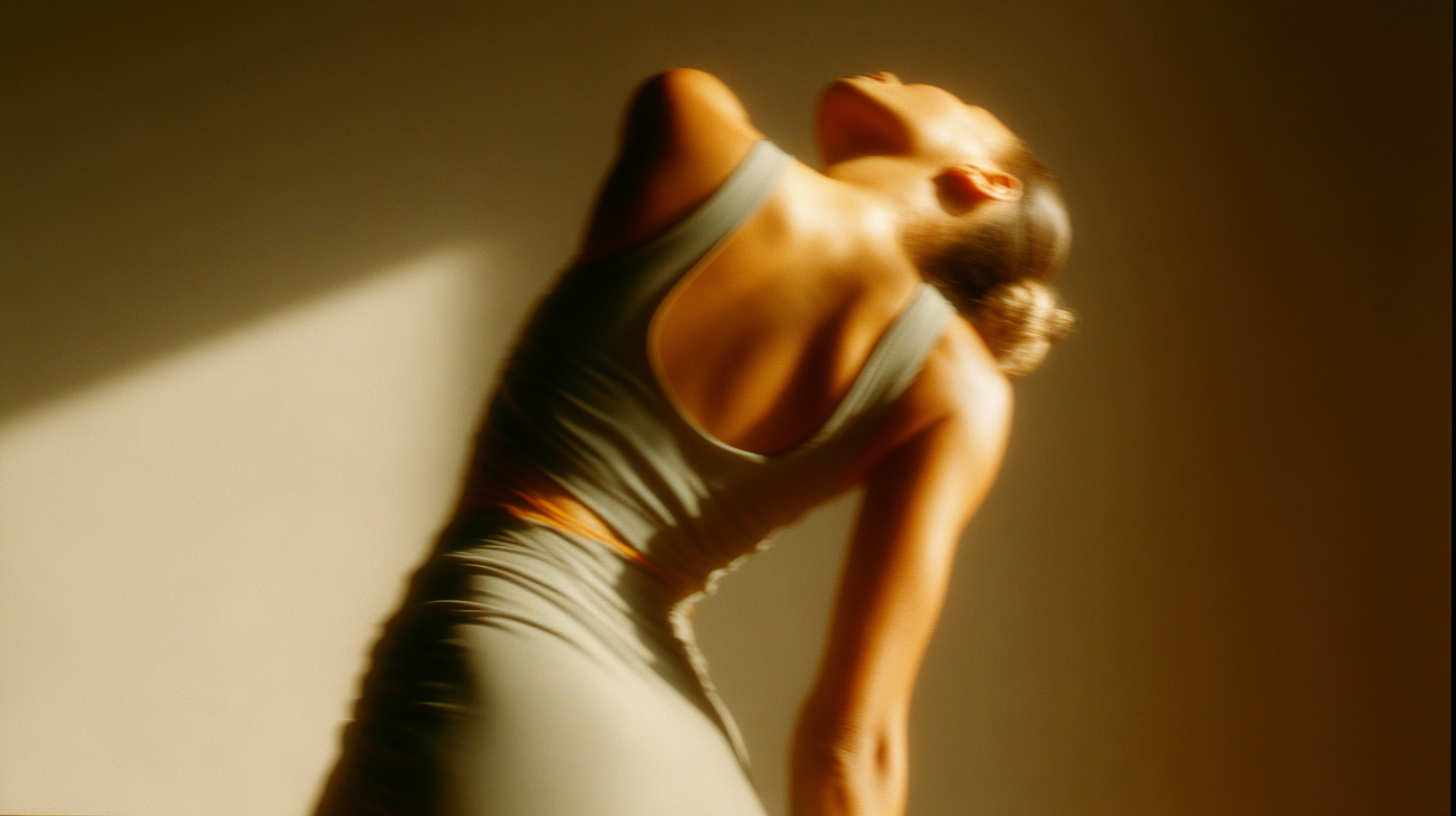 Woman  practicing yoga wearing sustainable activewear on eco-friendly mat