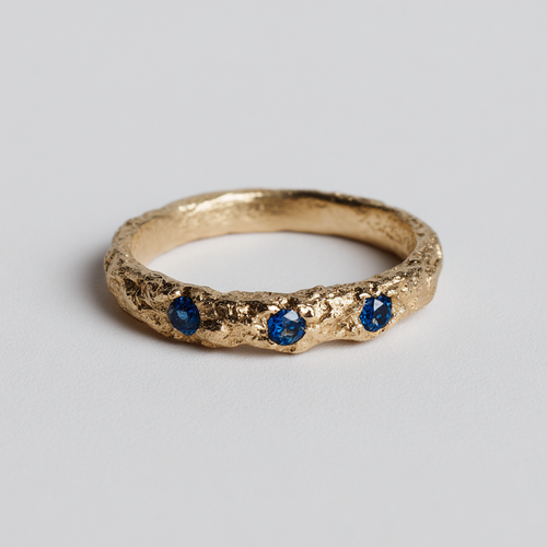 Trinity Gemstone Ring / Blue Zafires